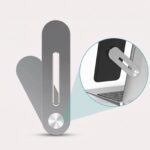 universel magnetisk mobilholder til laptop med pladsbesparende montering og nem adgang til telefonen